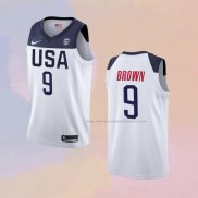 Camiseta USA Jaylen Brown 2019 FIBA Basketball World Cup Blanco