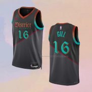 Camiseta Washington Wizards Anthony Gill NO 16 Ciudad 2023-24 Negro