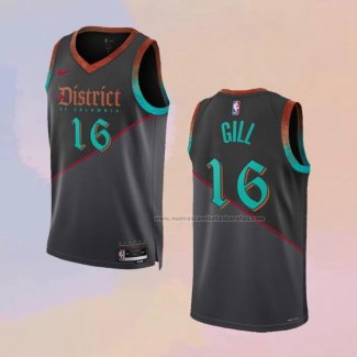 Camiseta Washington Wizards Anthony Gill NO 16 Ciudad 2023-24 Negro