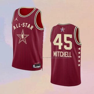 Camiseta All Star 2024 Cleveland Cavaliers Donovan Mitchell NO 45 Rojo