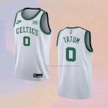 Camiseta Boston Celtics Jayson Tatum NO 0 75th Anniversary Blanco