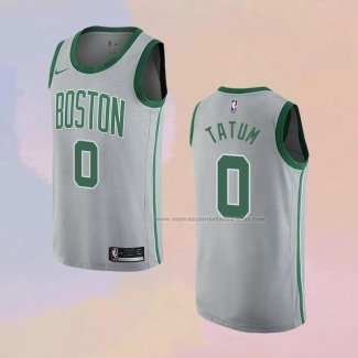 Camiseta Boston Celtics Jayson Tatum NO 0 Ciudad 2018-19 Gris