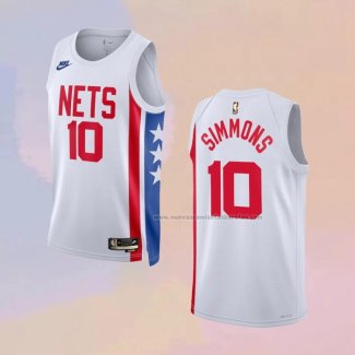 Camiseta Brooklyn Nets Ben Simmons NO 10 Classic 2022-23 Blanco