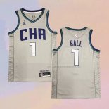 Camiseta Charlotte Hornets LaMelo Ball NO 1 Ciudad Edition Gris