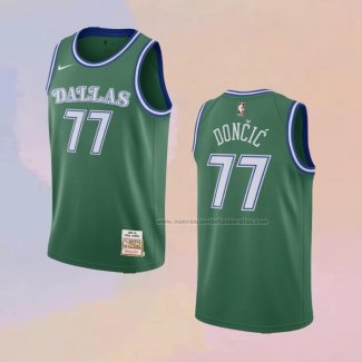 Camiseta Dallas Mavericks Luka Doncic NO 77 Mitchell & Ness 2018-19 Verde