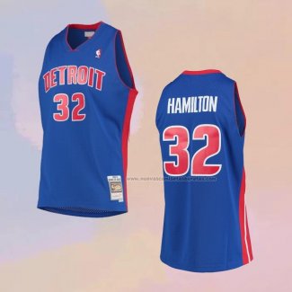 Camiseta Detroit Pistons Richard Hamilton NO 32 Mitchell & Ness 2003-04 Azul