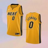 Camiseta Miami Heat Meyers Leonard NO 0 Earned 2020-21 Oro