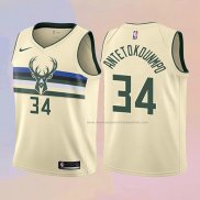 Camiseta Nino Milwaukee Bucks Giannis Antetokounmpo NO 34 Ciudad Crema