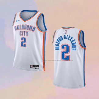 Camiseta Nino Oklahoma City Thunder Shai Gilgeous-Alexander NO 2 Association Blanco