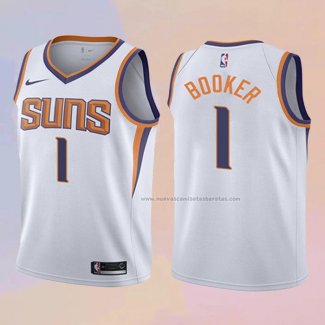 Camiseta Nino Phoenix Suns Devin Booker NO 1 Association 2017-18 Blanco