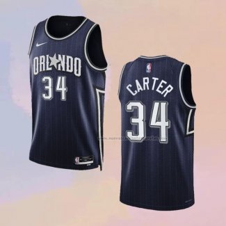 Camiseta Orlando Magic Wendell Carter NO 34 Ciudad 2023-24 Azul