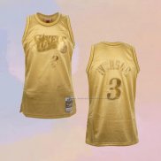 Camiseta Philadelphia 76ers Allen Iverson NO 3 Mitchell & Ness 2000-01 Oro