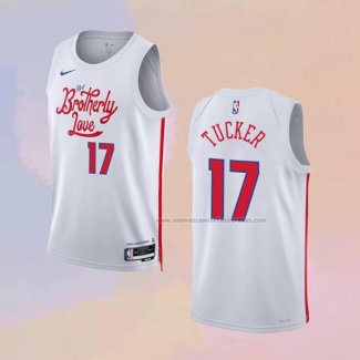 Camiseta Philadelphia 76ers P.J. Tucker NO 17 Ciudad 2022-23 Blanco