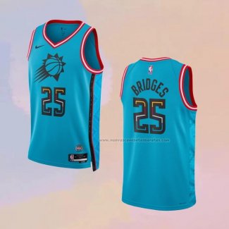 Camiseta Phoenix Suns Mikal Bridges NO 25 Ciudad 2022-23 Azul