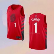 Camiseta Portland Trail Blazers Anfernee Simons NO 1 Statement 2022-23 Rojo