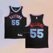 Camiseta Sacramento Kings Jason Williams NO 55 Ciudad 2020-21 Negro