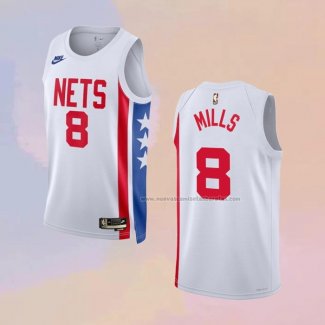 Camiseta Brooklyn Nets Patty Mills NO 8 Classic 2022-23 Blanco