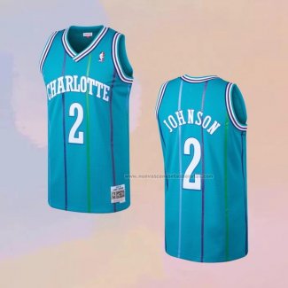 Camiseta Charlotte Hornets Larry Johnson NO 2 Hardwood Classics 1992-93 Verde