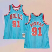 Camiseta Chicago Bulls Dennis Rodman NO 91 Mitchell & Ness 1995-96 Azul