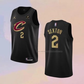 Camiseta Cleveland Cavaliers Collin Sexton NO 2 Statement 2022-23 Negro