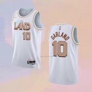 Camiseta Cleveland Cavaliers Darius Garland NO 10 Ciudad 2022-23 Blanco