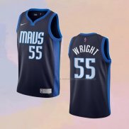 Camiseta Dallas Mavericks Delon Wright NO 55 Earned 2020-21 Azul