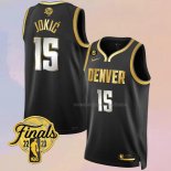 Camiseta Denver Nuggets Nikola Jokic NO 15 Ciudad 2023 NBA Finals Negro