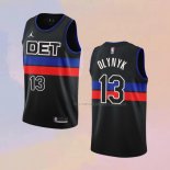 Camiseta Detroit Pistons Kelly Olynyk NO 13 Statement 2022-23 Negro