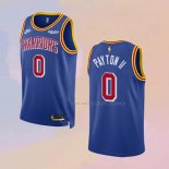 Camiseta Golden State Warriors Gary Payton II NO 0 75th Anniversary Azul