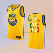 Camiseta Golden State Warriors Juan Toscano-Anderson NO 95 2022 Statement Royal Special Mexico Edition Oro