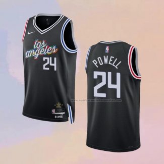 Camiseta Los Angeles Clippers Norman Powell NO 24 Ciudad 2022-23 Negro