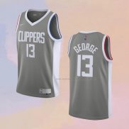 Camiseta Los Angeles Clippers Paul George NO 13 Earned 2020-21 Gris