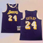 Camiseta Los Angeles Lakers Kobe Bryant NO 24 Mitchell & Ness 2007-08 Violeta