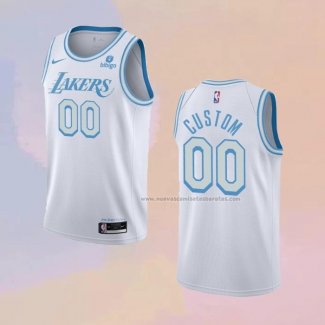 Camiseta Los Angeles Lakers Personalizada Ciudad 2021-22 Blanco