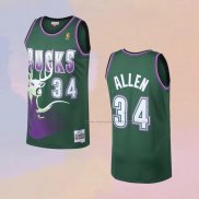 Camiseta Milwaukee Bucks Ray Allen NO 34 Mitchell & Ness 1996-97 Verde