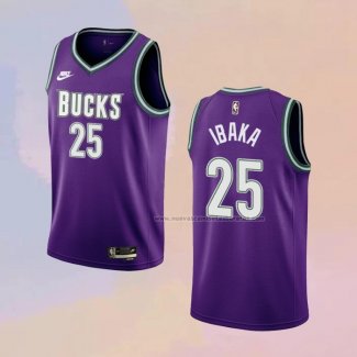 Camiseta Milwaukee Bucks Serge Ibaka NO 25 Classic 2022-23 Violeta