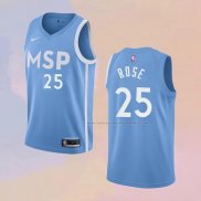 Camiseta Minnesota Timberwolves Derrick Rose NO 25 Ciudad Azul