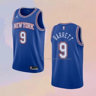 Camiseta New York Knicks RJ Barrett NO 9 Statement 2020-21 Azul