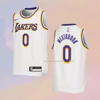 Camiseta Nino Los Angeles Lakers Russell Westbrook NO 0 Association 2022-23 Blanco