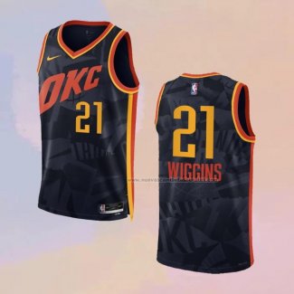 Camiseta Oklahoma City Thunder Aaron Wiggins NO 21 Ciudad 2023-24 Negro