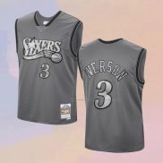 Camiseta Philadelphia 76ers Allen Iverson NO 3 Mitchell & Ness 2000-01 Gris