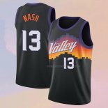 Camiseta Phoenix Suns Steve Nash NO 13 Ciudad 2020-21 Negro