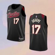 Camiseta Portland Trail Blazers Shaedon Sharpe NO 17 Ciudad 2023-24 Negro