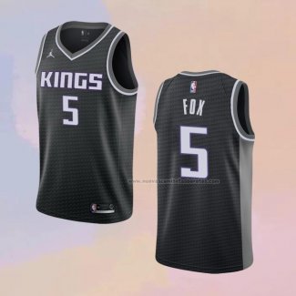 Camiseta Sacramento Kings De'Aaron Fox NO 5 Statement 2020-21 Negro