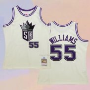 Camiseta Sacramento Kings Jason Williams NO 55 Mitchell & Ness Chainstitch Crema