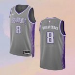 Camiseta Sacramento Kings Matthew Dellavedova NO 8 Ciudad 2022-23 Gris