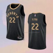 Camiseta Toronto Raptors Malachi Flynn NO 22 Ciudad 2022-23 Negro