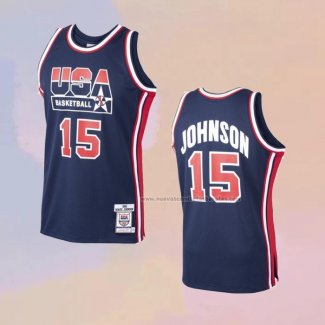 Camiseta USA 1992 Magic Johnson NO 15 Azul