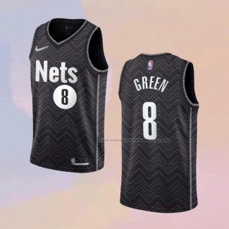 Camiseta Brooklyn Nets Jeff Green NO 8 Earned 2020-21 Negro