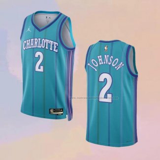 Camiseta Charlotte Hornets Larry Johnson NO 2 Classic 2023-24 Verde